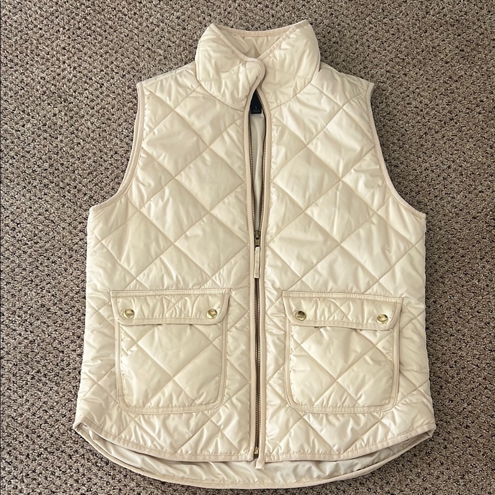 J.Crew Cream Quilted Vest